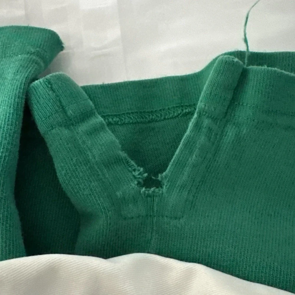 Polo Ralph Lauren Rugby Polo Shirt Mens Large Green Long Sleeve Distressed